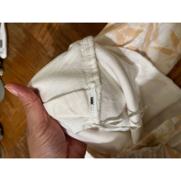 Abercrombie & Fitch peach white Long Sleeve tropical palm tree cropped top S - Picture 5 of 8